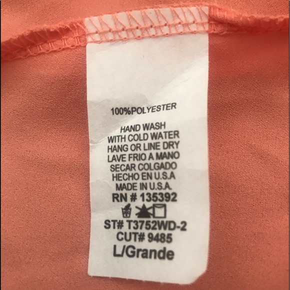 S-Twelve Large Peach Blouse - Picture 8 of 8